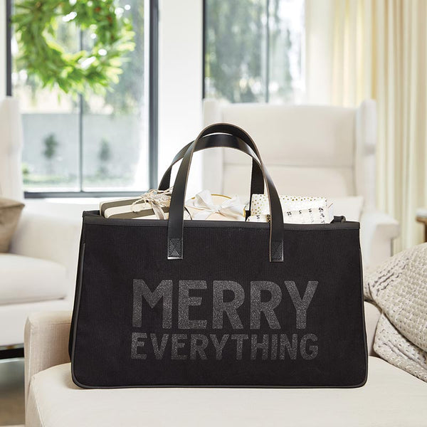 Black Canvas Tote - Merry Everything