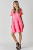 Washed V Neck Ruffle Midi Dress