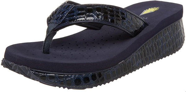 Volatile Womens Mini Croco Wedge Sandal