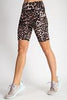 Animal Printed Yoga High Rise Butter Biker Shorts W/Side Pockets