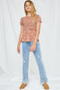 Girls Smocked Ruffled Short Sleeve Top