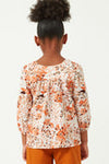 Girls Square Neck Gathered Detail Top