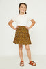 Girls Leopard Plated Elastic Waist Tennis Skirt