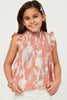 Girls Watercolor Smocked Yoke Ruffled Tank