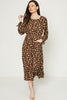 Womens Floral Print Ruffle Midi Dress