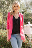 Solid Woven Collared Blazer W 3/4 Length Ruched Sleeves