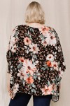 LEOPARD FLORAL PRINTED KNIT TUNIC SS