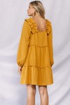 SOLID TIERED MINI WOVEN DRESS