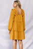 SOLID TIERED MINI WOVEN DRESS