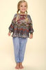 Leopard Printed Oakley Top W Long Sleeves Round Neckline