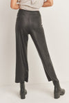 Wide Legged Long Snake Embossed Pleather Pants