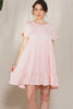 TWISTED DOT PRINTED DTY BRUSHED DRESS