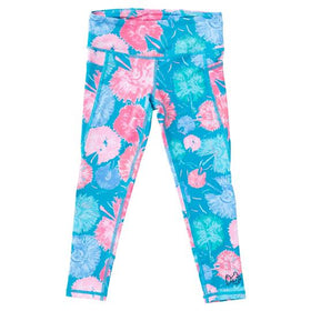Girl's PRO Athletic Legging in Barrier Reef Palm Print