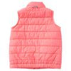 Girl's Puffer Vest W/ Painted Gingham Liner in Flamingo Pink