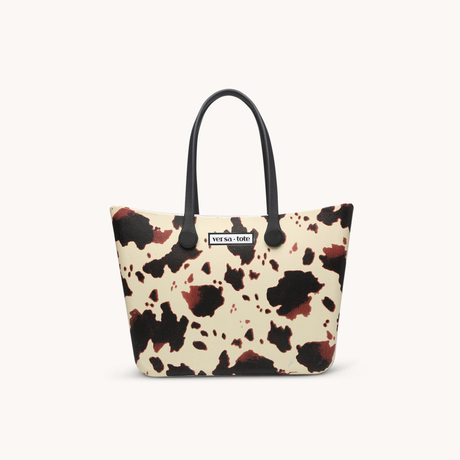 Cow Print Canvas Bag Woman Tote Women Open Book Shopping Bags