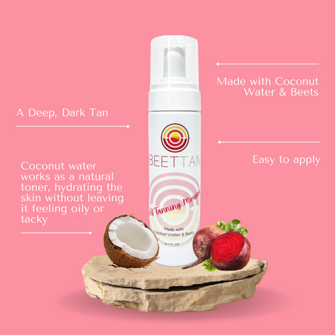SELF TANNING MOUSSE MADE W/ COCONUT WATER AND BEETS