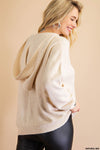 SOFT LUXE THREAD V NECK HOODIES SWEATER