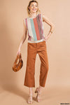 MULIT COLOR SHIMMER STRIPED SWEATER TEE