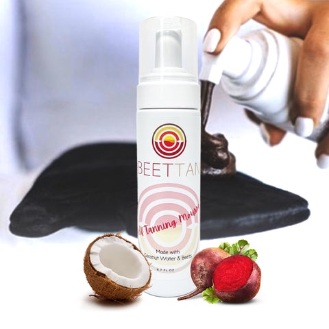 SELF TANNING MOUSSE MADE W/ COCONUT WATER AND BEETS