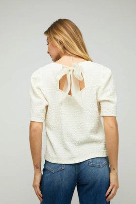 TEXTURED SHORT SLEEVE LOOSE TOP