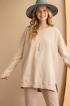 LS TERRY KNIT BANDED BOTTOM TUNIC