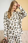 LONG SLEEVE ANIAML/LEOPARD PRINTED COTTON JERSEY KNIT TOP