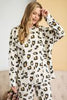 LONG SLEEVE ANIAML/LEOPARD PRINTED COTTON JERSEY KNIT TOP