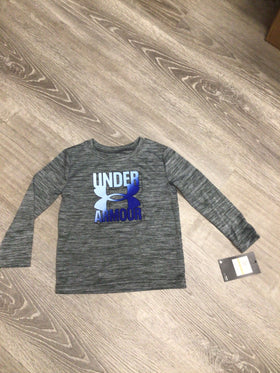 UA TWIST LOGO LS STEEL GREY