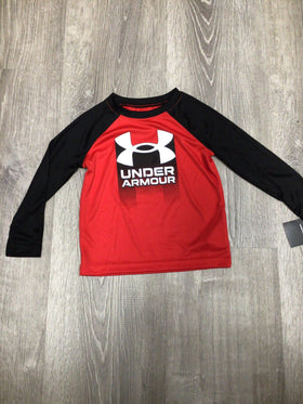 UA SYMBOL GRAD RAGLAN LS RED