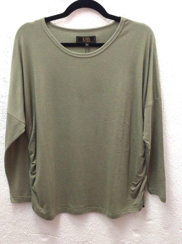 L&B Dolman Sleeve Side Ruched Top