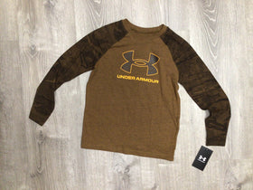 UA SYMBOL RAGLAN LS TEE ANTIQUE OCHRE BURNT ORANGE