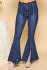 FRONT SLIT FLARE BOTTOM DENIM