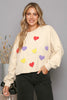Heart patch knit sweatshirt